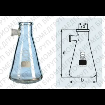 Колба Бунзена, 2000 мл, горловина 60 мм, со шлифованным отводом, 1 шт., DWK Life Sciences Duran, Wheaton, Kimble, 211836309