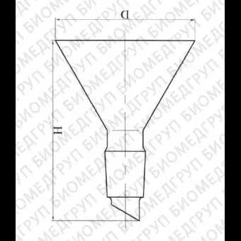 Воронка для порошков, стекло, d 100 мм, h 130 мм, шлиф 29/32, 10 шт/упак, Россия, 1114