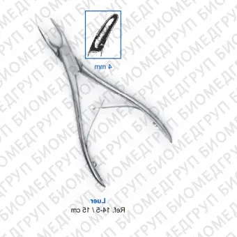 Кусачки костные Luer 15 см, рабочая часть 4 мм