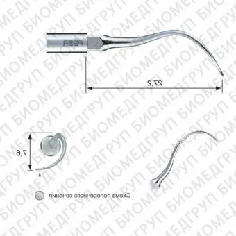 P25RE  пародонтологическая насадка с правосторонним изгибом для скалеров EMS