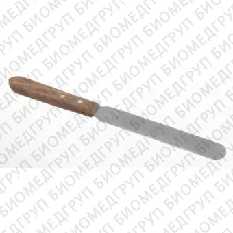 Шпатель с деревянной ручкой, длина 165 мм, лопатка 7514 мм, нержавеющая сталь, Bochem, 3490