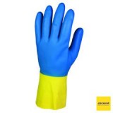 Перчатки латекс/неопрен, длина 30 см, рифленая поверхность пальцев и ладони, G80, желтый/голубой цвет, размер S, 12 пар, Kimberly-Clark, 38741уп