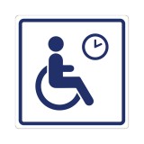 Плоскостной знак Место кратковременного отдыха или ожидания для инвалидов 100х100 синий на белом