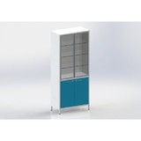 Шме-2см - шкаф закрытого типа, 2 секции, дверца из стекла с алюминиевым профилем